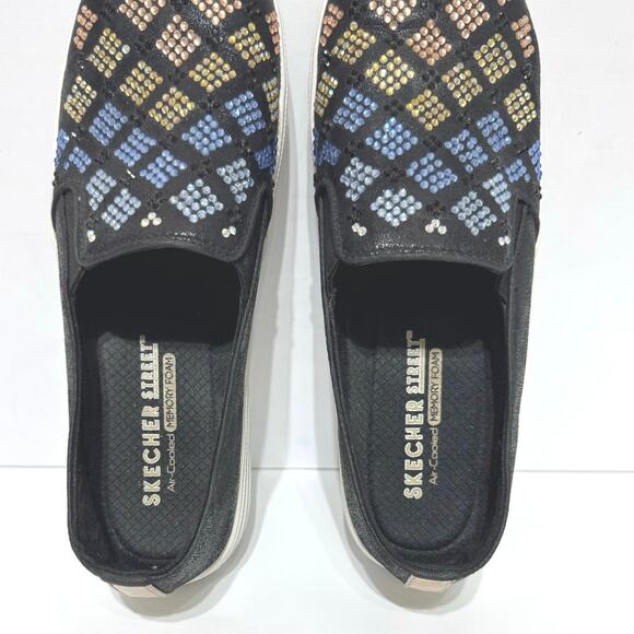 Skechers Street Uplift Wild Thang Flatform Multicolor Sequined Sneakers 7.5 - Picture 8 of 12